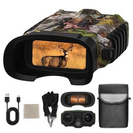 Jumelles Vision Nocturne 500m – Couleur Jour/Nuit Zoom 4x Optique + 8x Numérique 2.5K UHD Écran 3” Batterie 5200mAh Rechargeable – Observation Chasse, Camping CAMOUFLAGE