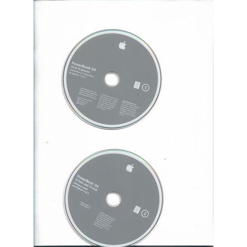 Set De 2 Cd D'Installation Et Restauration 1 Et 2 Pour Powerbook G4 15 Et 17 Pouces