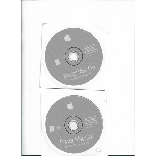 Power Mac G4 Cd D'Installation Et Restauration Logicielle 2 Cd Ssw Version 9.0.4