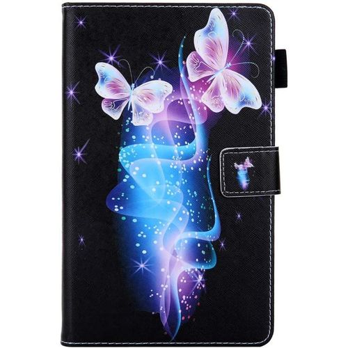 Noir Etui Compatible Avec Tablette Samsung Galaxy Tab A 8.0 2019 T290/T295 Fantaisie Papillons Volants Violet Motif Support Pochette Femme Fille Coque En Cuir Antichoc Housse De Protection
