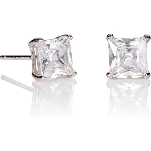 Namana Boucles D'oreilles Carrées Pour Hommes, Clous D'oreilles Homme Avec Des Oxydes De Zirconium En Taille Princesse De 6 Mm