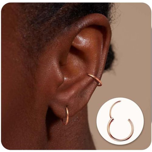 Boucles D'oreilles Créoles En Titane Pour Femmes Hommes Teen Grade Implant Hypoallergénique Léger Huggie Petites Boucles D'oreilles Créoles