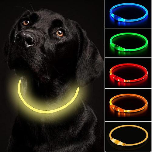 Collier Clignotant Pour Chien, Rechargeable Par Usb, Longueur Réglable, Collier Clignotant Étanche Et Découpable