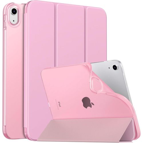 Coque Pour Ipad (A16) 11e Gén 11"" 2025, Ipad 10e Gén 10,9"" 2022, Étui Avec Coque Arrière En Tpu Souple À Rabat Avec Support Semi-Transparent Protecteur Réveil/Sommeil Auto, Bouquet Rose