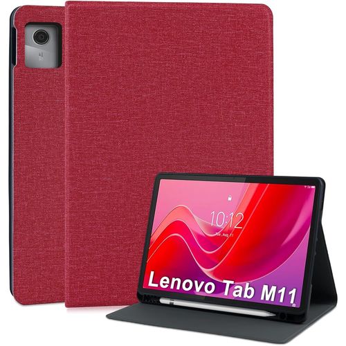 Coque Pour Lenovo Tab M11 2024 (Tb330fu/Tb330xu) 11 Pouces Tablette Etui Pour Lenovo Tab M11 Entreprise Cuir Pu Housse De Protection Avec Porte-Pencil Multi-Angle Support -Rouge