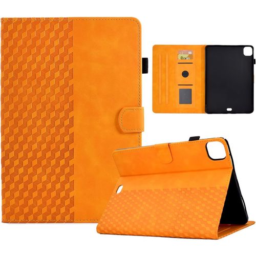 Étui De Protection Pour Ipad Pro 11"" M4 (2024) - En Cuir De Qualité Supérieure - Avec Fente Pour Carte De Veille/Réveil Automatique - Support Multi-Angle - Orange