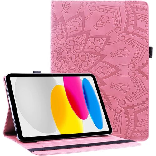 Coque Pour Ipad 11ème Génération 11 Pouces 2025 (A16), Ipad 10ème Génération 10.9 Pouces 2022 Pu Cuir Cover Tablette Housse De Protection Porte-Crayons Portefeuille Tablet Étui Rose