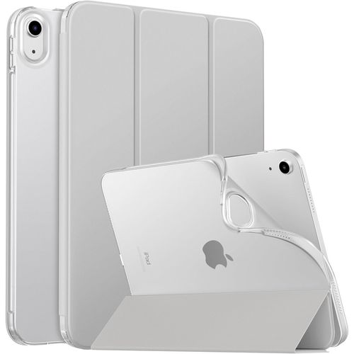Coque Pour Ipad (A16) 11e Génération 11pouces 2025, Ipad 10e Gén 10,9"" 2022, Étui Avec Coque Arrière En Tpu Souple À Rabat Avec Support Semi-Transparent Protecteur, Gris Argenté