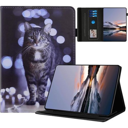 Cover Pour Samsung Galaxy Tab A 10.1 2016 Coque Étuis Housse Sm-T580 T585 Pu Cuir Flip Peint Motif Support Protection Tablette Pour Samsung Galaxy Tab A 10.1 2016 Cover,Chat