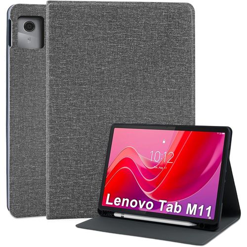 Coque Pour Lenovo Tab M11 2024 (Tb330fu/Tb330xu) 11 Pouces Tablette Etui Pour Lenovo Tab M11 Entreprise Cuir Pu Housse De Protection Avec Porte-Pencil Multi-Angle Support -Gris