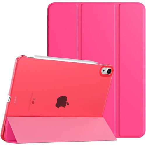 Coque Pour Ipad Air 11 Pouces M3/M2 (2025/2024), Ipad Air 5e/4e Génération (2022/2020) 10,9 Pouces, Étui De Protection Mince Avec Dos Transparent, Sommeil/Réveil Auto, Rose Brillante