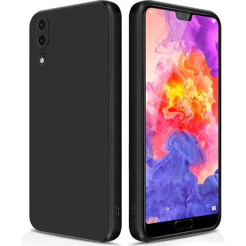 Coque Pour Huawei P20 Case En Silicone, Etui De Protection Antichoc Etui Housse Silicone Ultra-Mince Avec Couche Intérieure En Fibre Et Protection Pour Caméra, Noir