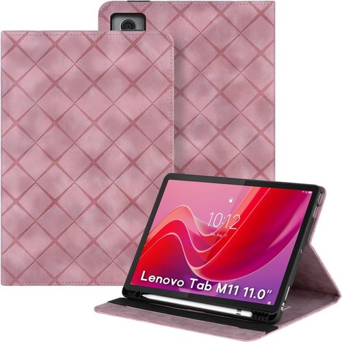 Coque Pour Lenovo Tab M11 2024 (Tb330fu/Tb330xu) 11 Pouces Housse De Protection Avec Porte-Pencil Support Fonction Etui Tablette Cuir Pu Étui Lenovo Tab M11 - Rose