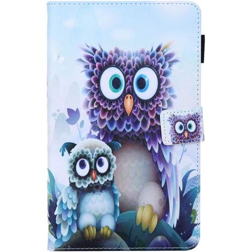 Compatible Pour Tablette Samsung Tab A 8.0 2019 T290/T295 Coque Avec Motif Animaux Hibou Mignon Antichoc Simili Cuir Pu Et Silicone Clapet Cover Portefeuille Support Housse Etui De Protection