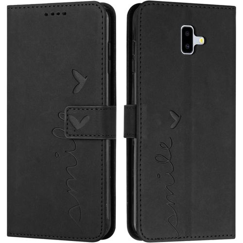 Coque Pour Samsung Galaxy J6 Plus 2018, Étui Housse En Cuir Pu Samsung J6 Plus 2018, Magnetique Flip [Pochette De Portefeuille], Etui De Protection Pour Samsung Galaxy J6 Plus 2018 (#Noir)