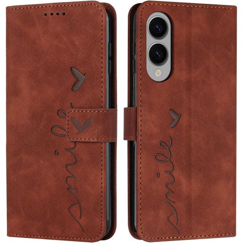 Coque Pour Samsung Galaxy S25 Edge, Étui Housse En Cuir Pu Samsung Galaxy S25 Edge, Magnetique Flip [Pochette De Portefeuille] Etui De Protection(#Marron)