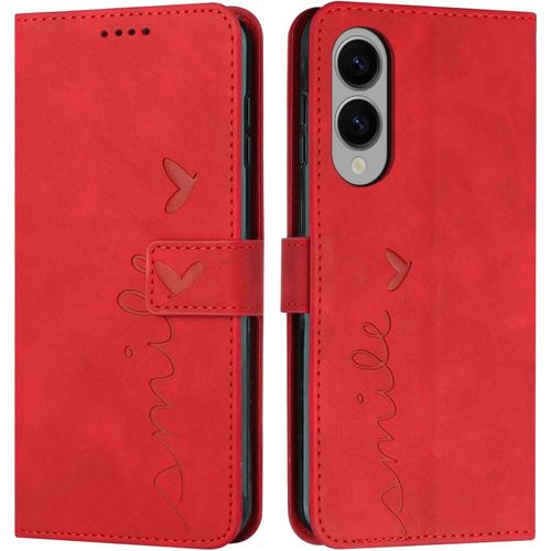 Coque Pour Samsung Galaxy S25 Edge, Étui Housse En Cuir Pu Samsung Galaxy S25 Edge, Magnetique Flip [Pochette De Portefeuille] Etui De Protection(#Rouge)