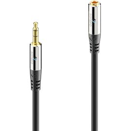 premium rallonge de câble audio jack 3,5 mm, 20,0 m, contacts plaqués or, noir
