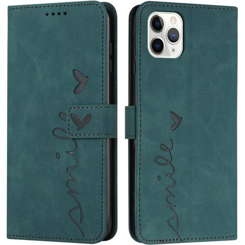 Coque Pour Iphone 15 Pro(6,1 Pouces), Étui Housse En Cuir Pu Iphone 15 Pro, Magnetique Flip [Pochette De Portefeuille], Etui De Protection Pour Iphone 15 Pro (Vert)