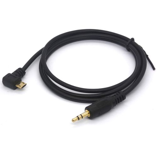 Câble micro USB à 90° vers 3,5 mm pour voiture - Adaptateur de sortie audio auxiliaire (micro USB vers câble stéréo 3 pôles 1/8)