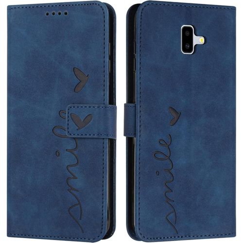 Coque Pour Samsung Galaxy J6 Plus 2018, Étui Housse En Cuir Pu Samsung J6 Plus 2018, Magnetique Flip [Pochette De Portefeuille], Etui De Protection Pour Samsung Galaxy J6 Plus 2018 (Bleu)