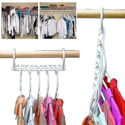 Gain de place multi fonction merveille magique placard organisateur cintre vêtements 8 pièces