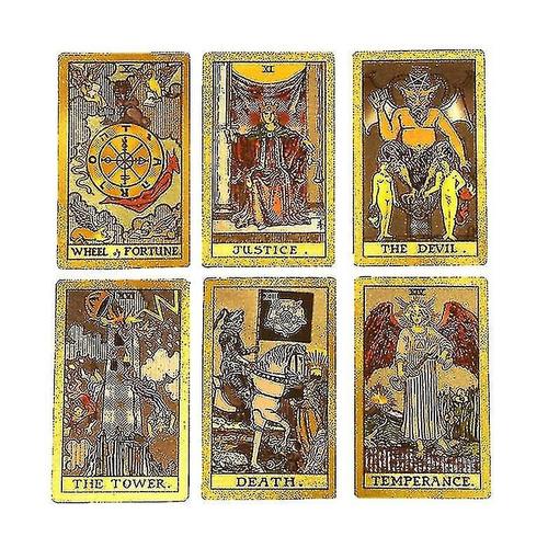 Cartes De Tarot Oracle Plaquées Or, Cartes De Tarot Oracle Imperméables, Cartes De Jeu De Société-1