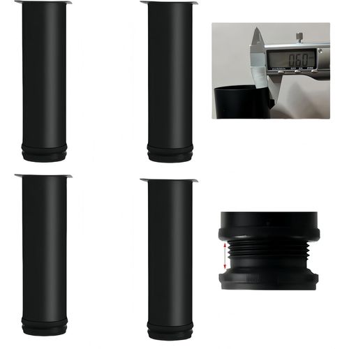 4 Pied de Meuble Réglable en Acier Inoxydable,Anti-Rouille,Pied Reglable pour Meuble (0-15mm),Base en Fonte et ABS,Charge Renforcée - pour TV,Table,Cuisine, Salle de Bains (Noir,6cm)
