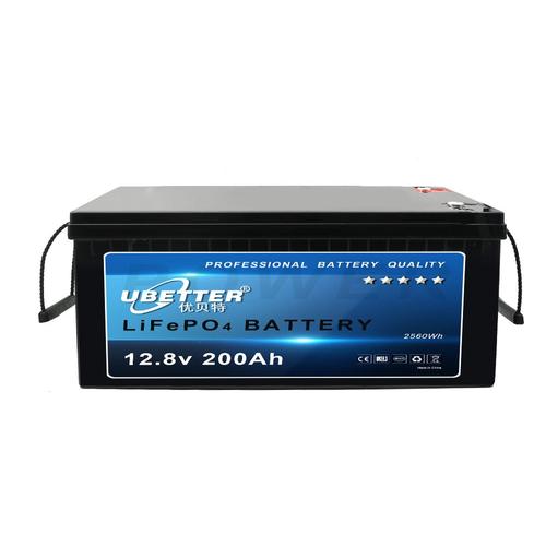 Batterie au lithium LiFePO4 UBETRER avec batterie portable légère BMS 12.8V 200Ah