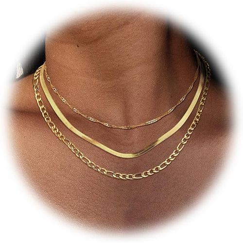 3 Pcs Collier Femme Collier Acier Inoxydable Femme Doré Collier Ras Du Cou Empilable Chaine Or Argent Femme Bijoux Femme Or Argent Bijoux Acier Inoxydable Femme