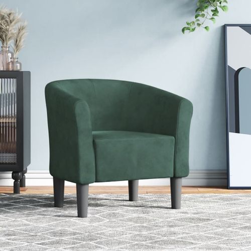 Vidaxl Fauteuil Cabriolet Vert Foncé Velours