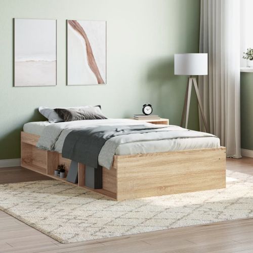Vidaxl Cadre De Lit Sans Matelas Chêne Sonoma 90x190 Cm