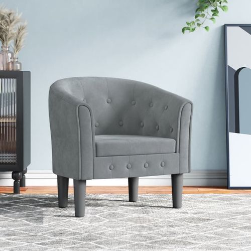 Vidaxl Fauteuil Cabriolet Gris Foncé Velours