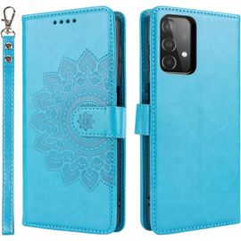 Etui Coque Pour Samsung Galaxy A52/A52s 5g Protection Housse En Premium Cuir Pu Pochette Rabat Clapet Case Porte Carte Magnétique Samsung A52/A52s Etui Portefeuille - Bleu