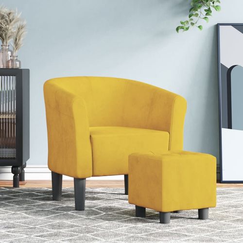 Vidaxl Chaise Cabriolet Avec Repose-Pied Jaune Velours