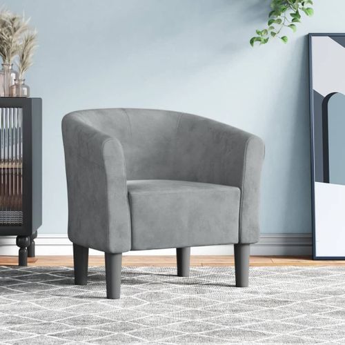 Vidaxl Chaise Cabriolet Gris Foncé Velours