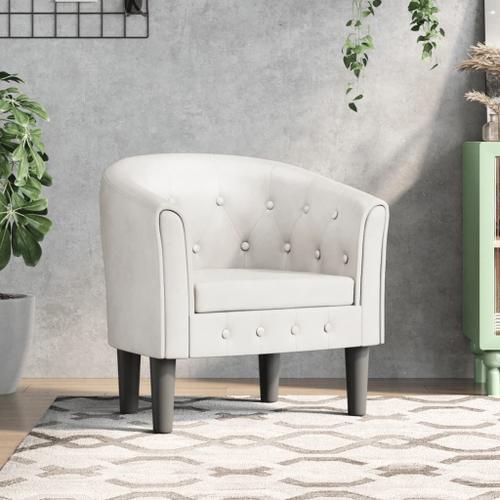 Vidaxl Fauteuil Cabriolet Blanc Similicuir