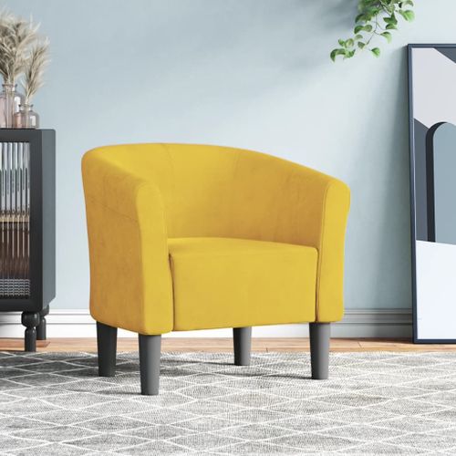 Vidaxl Chaise Cabriolet Jaune Velours