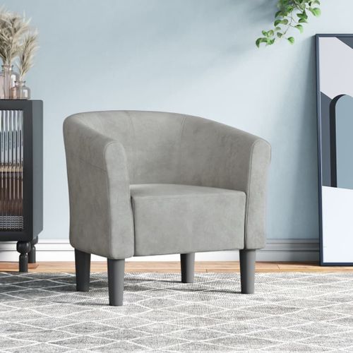 Vidaxl Chaise Cabriolet Gris Clair Velours