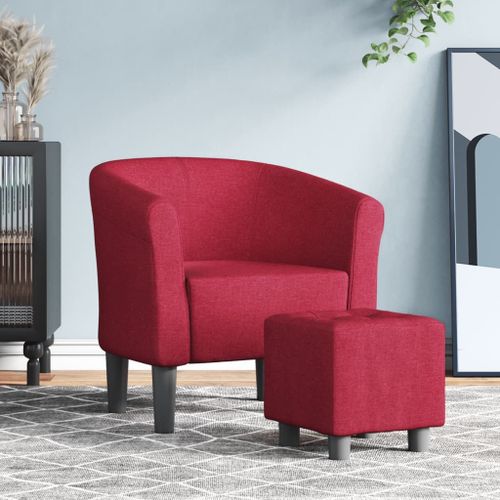 Vidaxl Fauteuil Cabriolet Avec Repose-Pied Rouge Bordeaux Tissu