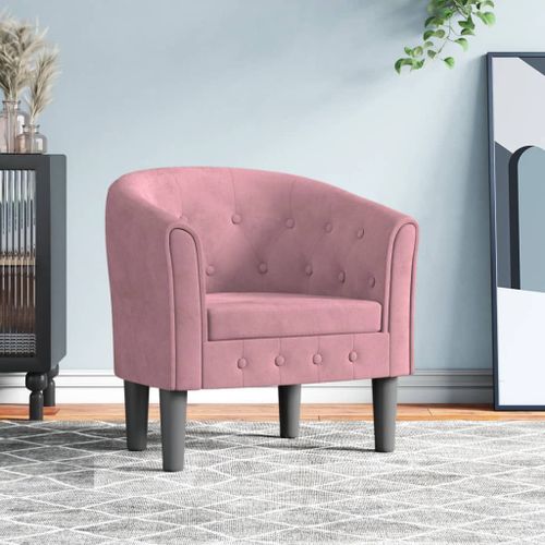 Vidaxl Fauteuil Cabriolet Rose Velours