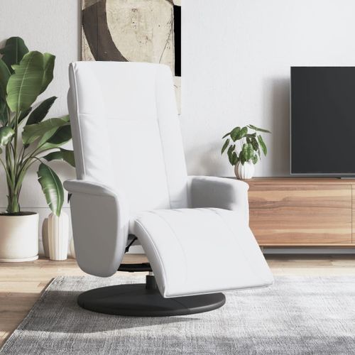 Vidaxl Fauteuil Inclinable Avec Repose-Pieds Blanc Similicuir