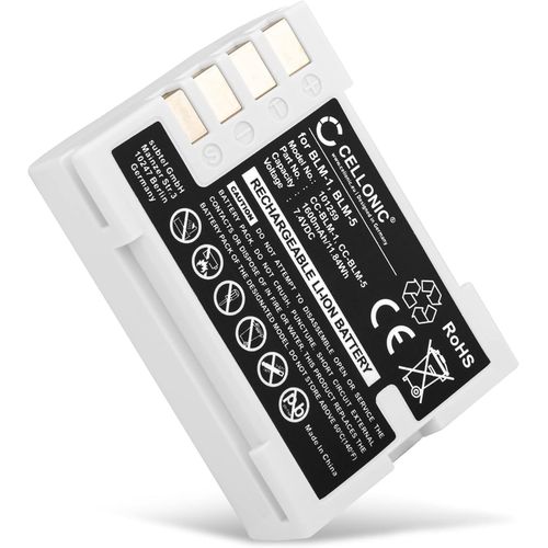 Batterie pour Caméra, Compatible avec Olympus E-500, E-510, E-1, BLM-1, E-520, E-5 (7.4V, 1600mAh)