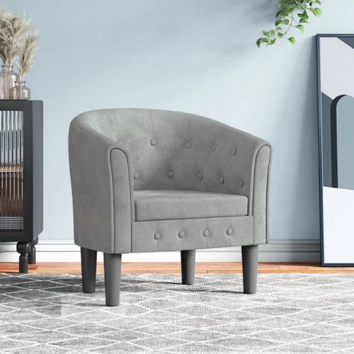 Vidaxl Chaise Cabriolet Gris Clair Velours