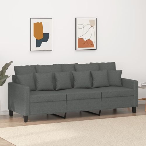Vidaxl Canapé À 3 Places Gris Foncé 180 Cm Tissu
