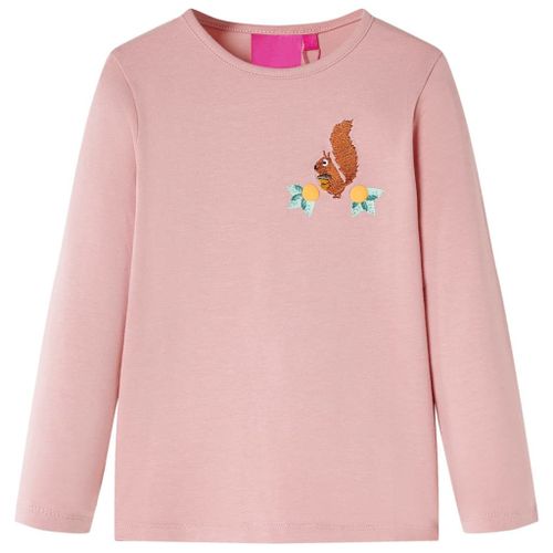 T-Shirt Enfants À Manches Longues Design Écureuil Rose Clair 104