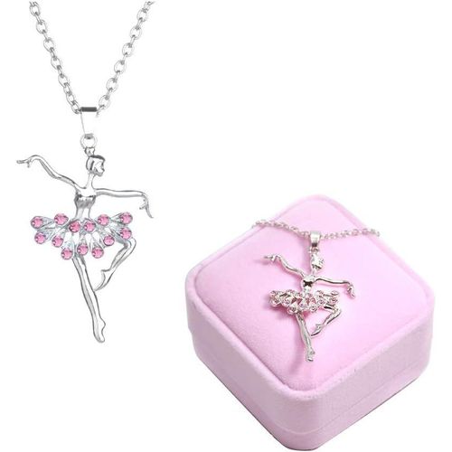 Collier Pendentif Danseuse Ballet Filles Zircon Charme Surprise Danse Ballerine Cadeau De Bijoux Pour Femmes Noël Action De Grâces Halloween Cadeau