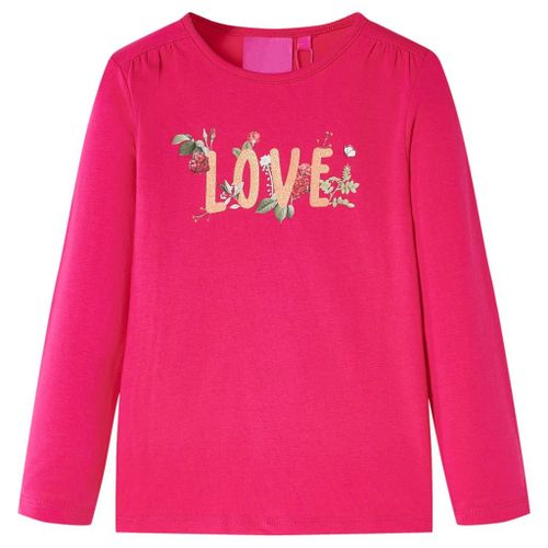 T-Shirt Enfants À Manches Longues Imprimé Love Rose Vif 104