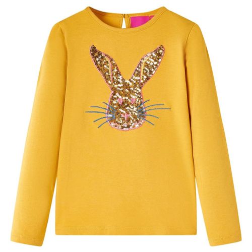 T-Shirt Enfants À Manches Longues Imprimé Lapin Ocre 128