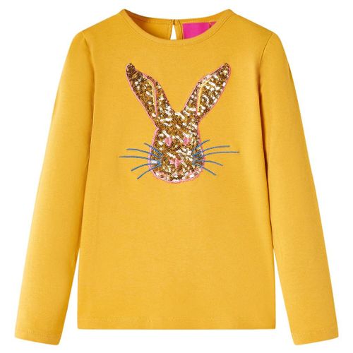 T-Shirt Enfants À Manches Longues Imprimé Lapin Ocre 104